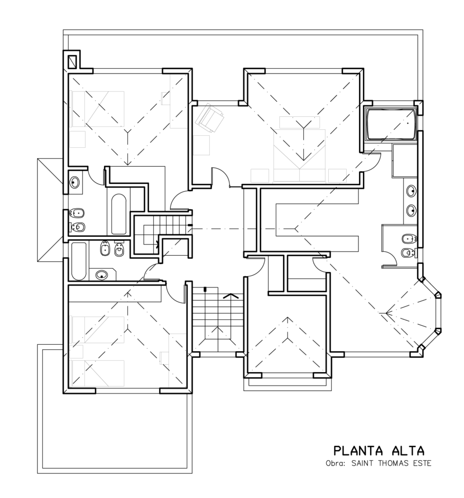 casa st thomas este plano planta alta arquitectura