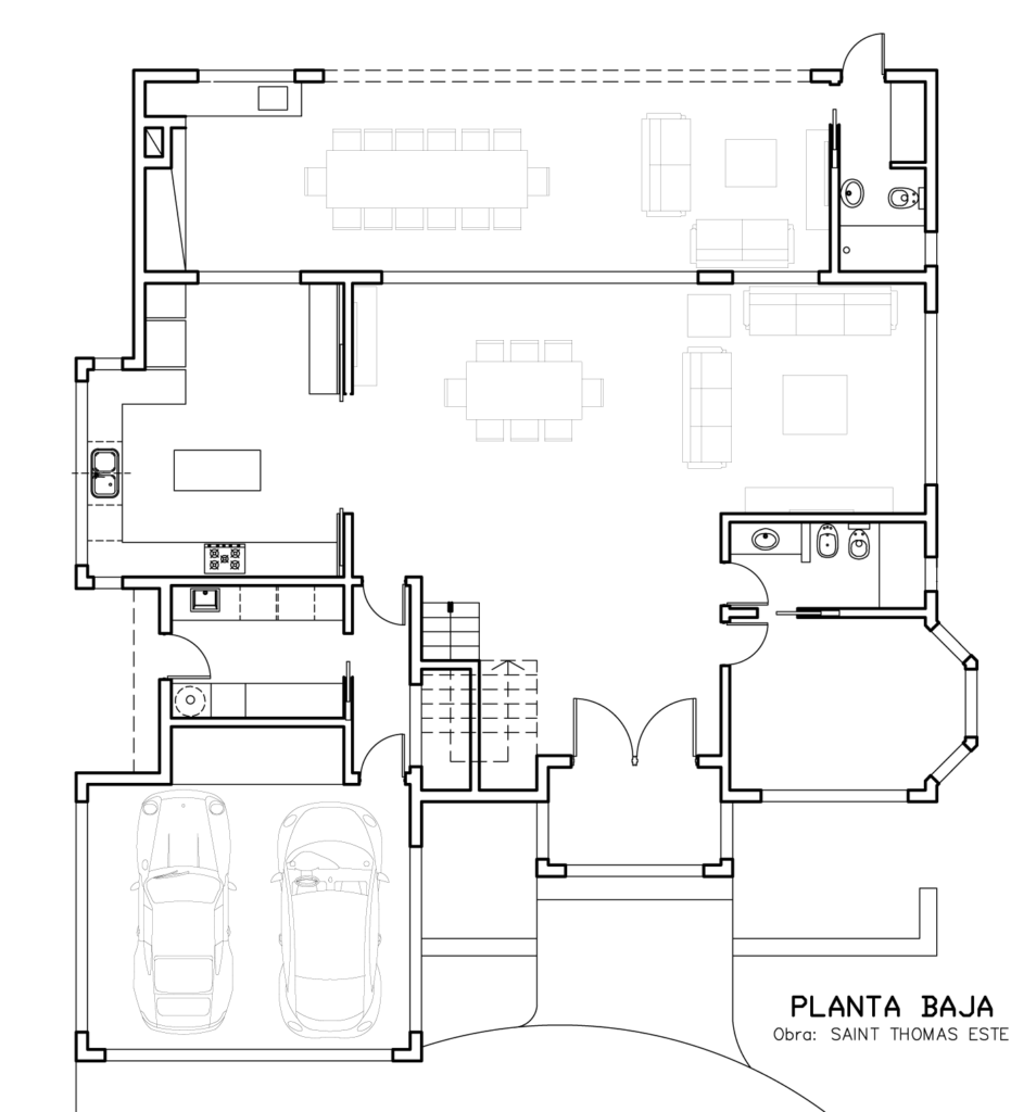 casa st thomas este plano planta baja arquitectura