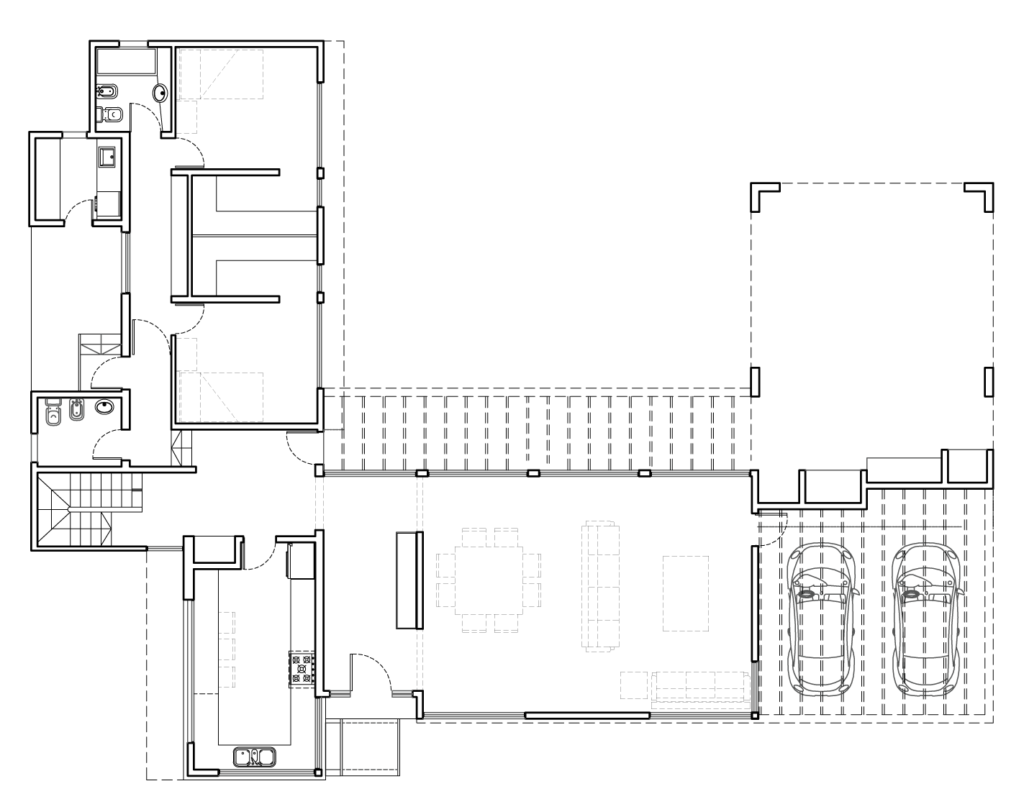 plano vista planta alta arquitectura