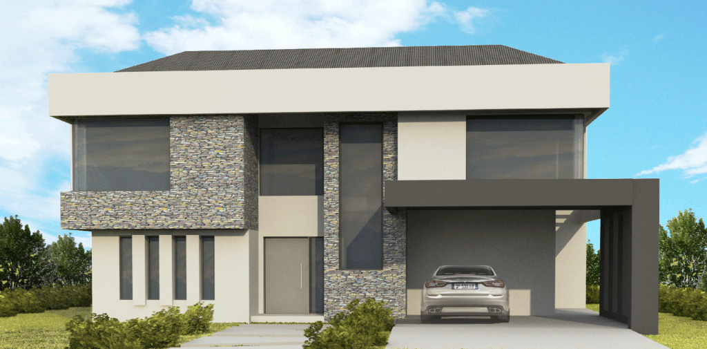 render casa st thomas este arquitectura domotica frente