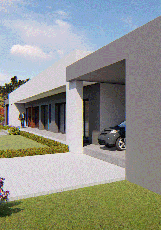 render casa fachada con cochera valdevez arquitecto aostri