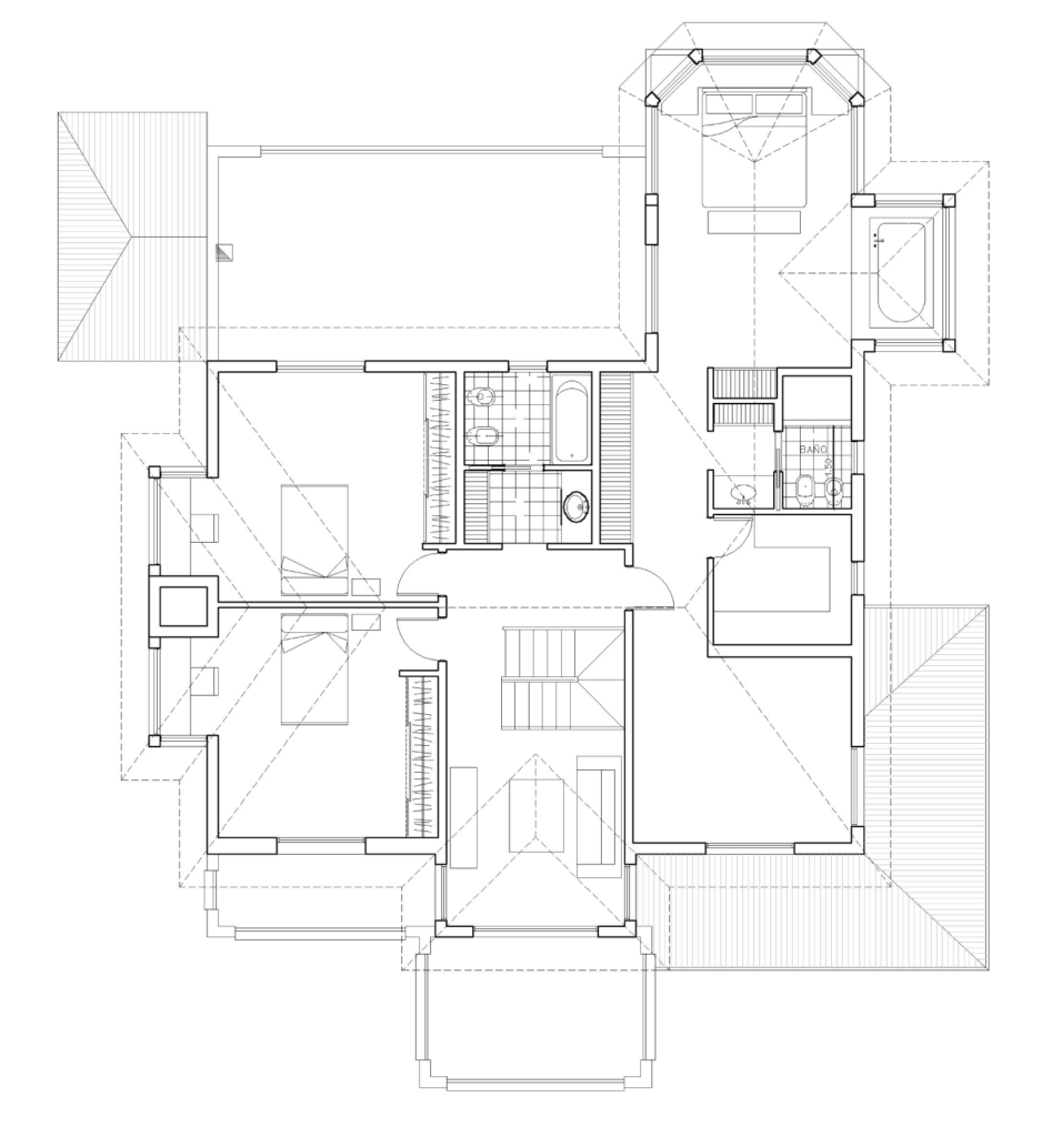 plano arquitectura casa planta alta