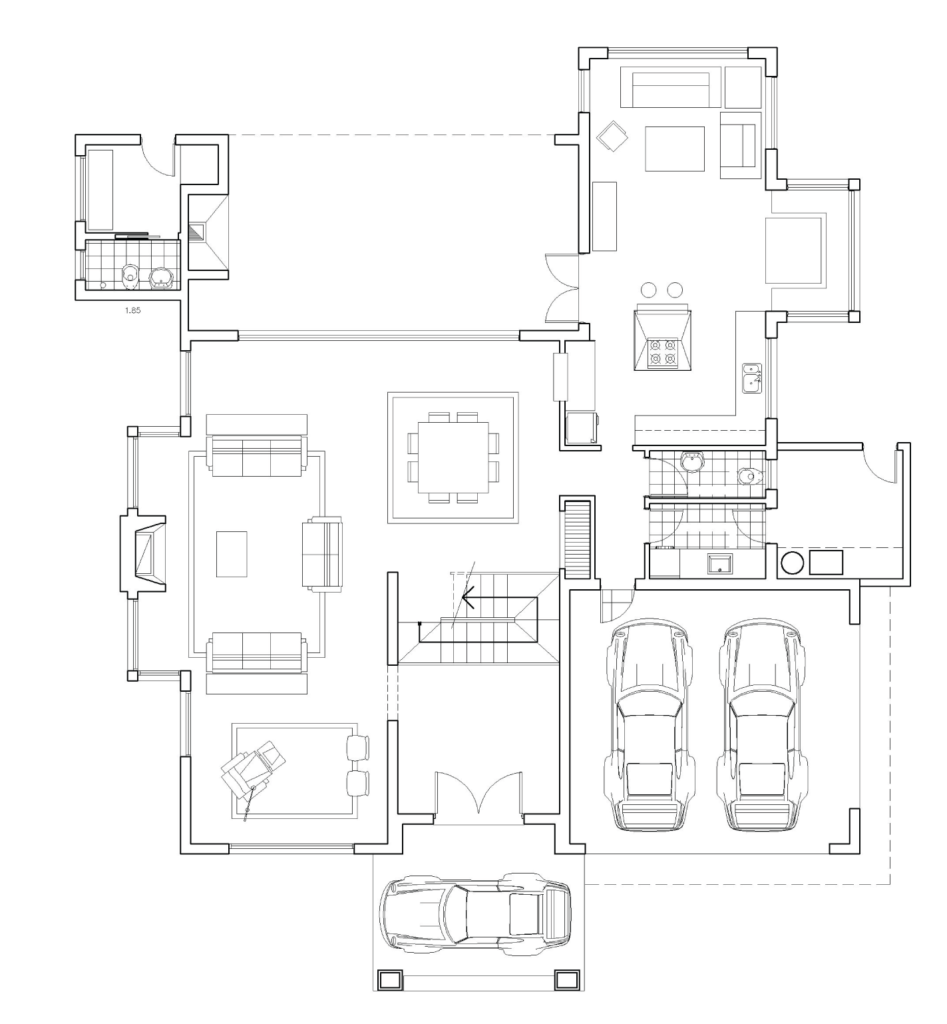 plano arquitectura casa planta baja