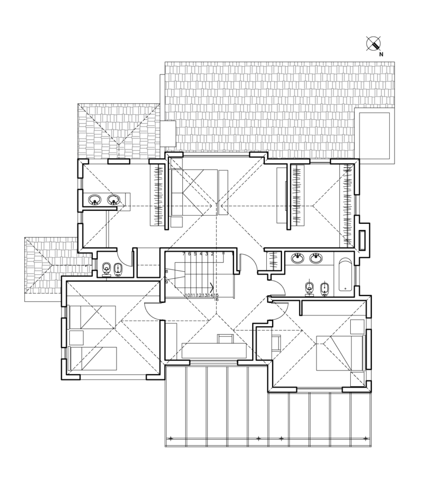 plano planta alta casa country