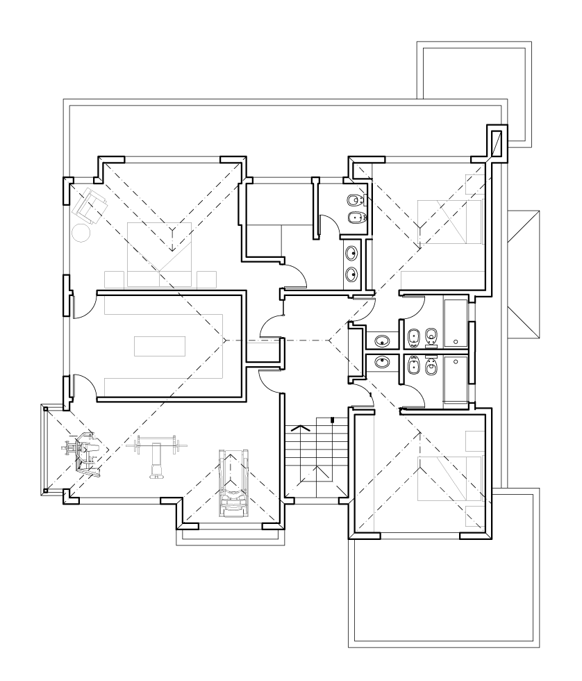 plano arquitectura casa planta alta