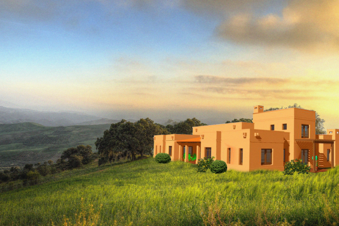 render casa de campo arquitectura