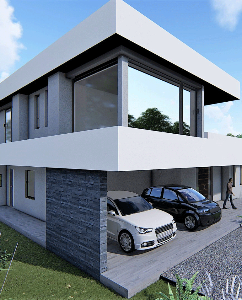 render proyecto arquitectura casa country con garage