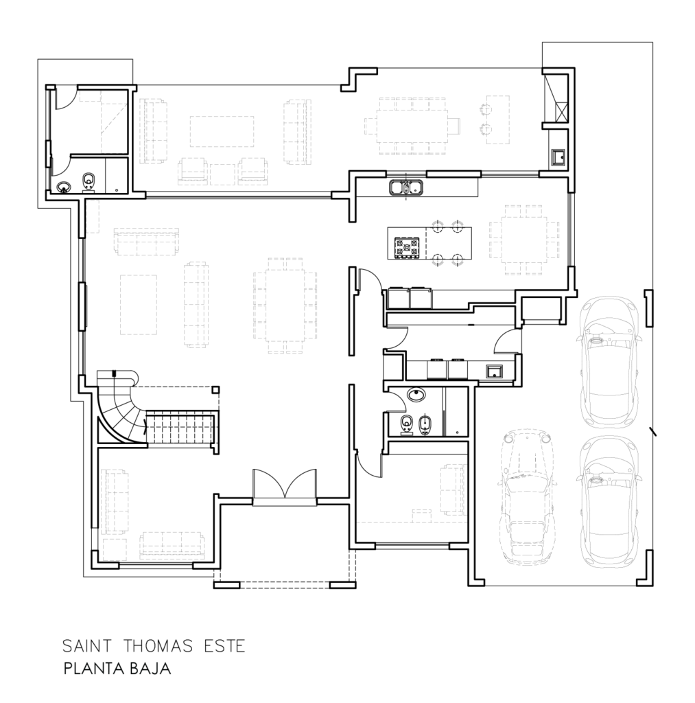 casa st thomas este plano planta baja arquitectura