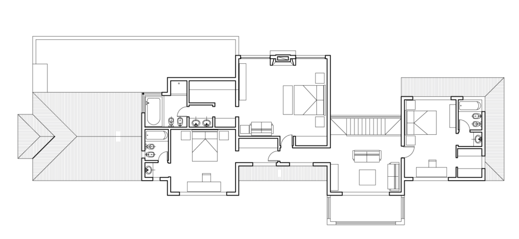 plano planta alta arquitectura casa country